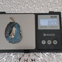 Load image into Gallery viewer, Artisan Sterling Silver Geode Slice with Inner Peace Quartz Crystal Pendant