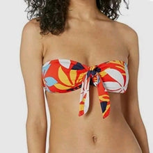 Load image into Gallery viewer, Hobie Womens Orange Floral Bloomy Daze Bandeau Bikini Swim Top, Size XL