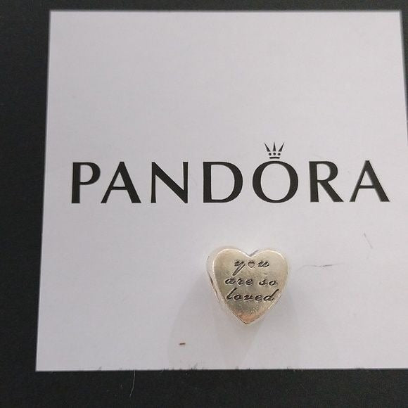 Pandora Retired Sterling Silver You Are So Loved Heart Charm - 791730