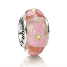 Load image into Gallery viewer, Pandora Retired Pink Murano Glass Flowers Bead - 790619
