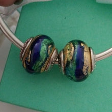 Load image into Gallery viewer, Sterling Silver and Murano Glass Beads, Set of 2
