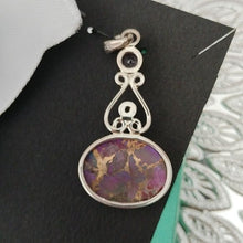 Load image into Gallery viewer, Sterling Silver, Mojave Purple Turquoise, Citrine + Amethyst Oval Pendant