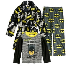 Load image into Gallery viewer, Boys DC Justice League Batman Fleece Pajamas & Robe Bathrobe Set Size 10 NEW