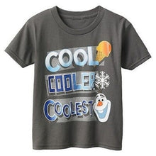Load image into Gallery viewer, Frozen Boys Olaf Cool, Cooler, Coolest Shirt, Charcoal Gray, Size 4