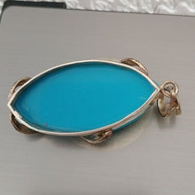 Load image into Gallery viewer, Sterling Silver + Blue Stone with Marcasites Pendant

