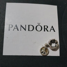 Load image into Gallery viewer, Pandora Sterling Silver Peace Dangle w/Salmon Zirconia CZs 790516czs