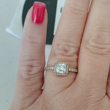 Load image into Gallery viewer, Pandora Rose Square Sparkle Halo Ring, 188862c01, Size 60