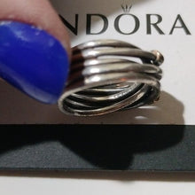 Load image into Gallery viewer, Pandora Sterling Silver Rope Wide Band Ring with 14K Gold - 190383 Size 6