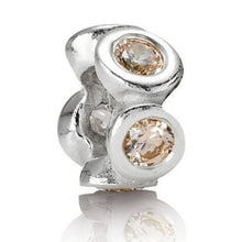 Load image into Gallery viewer, Pandora Retired Sterling Silver Lights Spacer w/ Champagne Zirconia - 790226CCZ