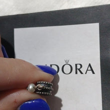 Load image into Gallery viewer, Pandora Retired Sterling Silver Beveled Pearl Dangle - 790132P