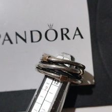 Load image into Gallery viewer, Pandora Sterling Silver Rope Wide Band Ring with 14K Gold - 190383 Size 6