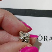 Load image into Gallery viewer, Pandora Retired Sterling Silver Ocean Wave Bead with Clear Zirconia - 790369CZ