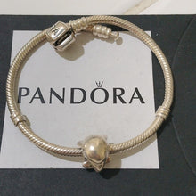 Load image into Gallery viewer, Pandora Sterling Silver 7" Snakechain Starter Bracelet w/ Dolphin Charm 790189