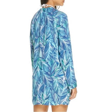 Load image into Gallery viewer, La Blanca Sketched Leaves Long Sleeve Tunic Swim Cover-Up Size Large