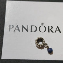 Load image into Gallery viewer, Pandora Retired Sterling Silver Lapis December Birthstone Dangle - 790166L