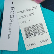 Load image into Gallery viewer, BCBGeneration Women's High Waist Hipster, Aqua//Feel the Rhythm, Size Large