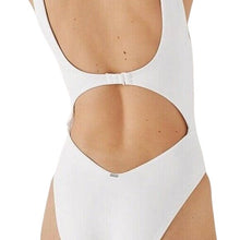 Load image into Gallery viewer, PINK Victoria's Secret White One-piece Ruched front swim suit, Size Large