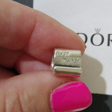 Load image into Gallery viewer, Pandora Retired Sterling Silver Best Friends Scroll Charm - 790512