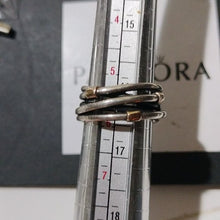 Load image into Gallery viewer, Pandora Sterling Silver Rope Wide Band Ring with 14K Gold - 190383 Size 6