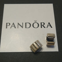 Load image into Gallery viewer, Pandora Ribbed Clips 790163 Sterling Silver 925 ALE, set of 2