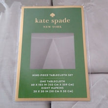 Load image into Gallery viewer, Kate Spade Soft Gold Larabee Dot Tablecloth + 8 Napkins, 9pc Set