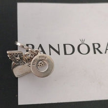 Load image into Gallery viewer, Pandora Sterling Silver Heart + Angel Wings Dangle w/ Clear Zirconia -798485C01