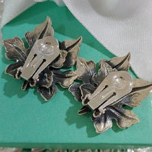 Load image into Gallery viewer, Vintage Sterling Silver Danecraft Fall Leaves Clip-On Earrings