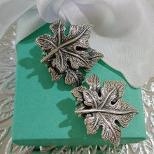 Load image into Gallery viewer, Vintage Sterling Silver Danecraft Fall Leaves Clip-On Earrings
