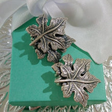Load image into Gallery viewer, Vintage Sterling Silver Danecraft Fall Leaves Clip-On Earrings