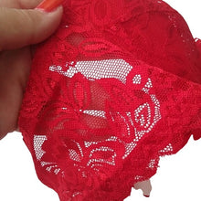 Load image into Gallery viewer, Classic Red Lace Push-up Bra, size XS 32B