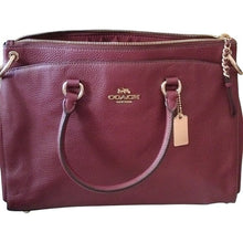 Load image into Gallery viewer, COACH F77884 Pebbled Leather Mia Satchel, IM/Wine