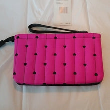 Load image into Gallery viewer, Betsey Johnson Double Pouch Wristlet, Hot Pink