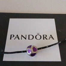 Load image into Gallery viewer, Pandora Retired Sterling Silver Love You Bead with Violet Enamel - 790543EN13