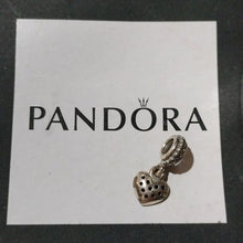 Load image into Gallery viewer, Pandora Sterling Silver Heart Dangle Bead with Red Pave Zirconia - 791023czr