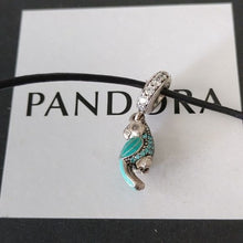 Load image into Gallery viewer, Pandora Sterling Silver Tropical Parrot Dangle Charm w/ Teal Enamel - 791903enmx