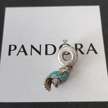 Load image into Gallery viewer, Pandora Sterling Silver Tropical Parrot Dangle Charm w/ Teal Enamel - 791903enmx