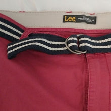 Load image into Gallery viewer, Lee Men's Walker Flat Front Shorts with Belt, Burnt Red, 40
