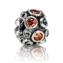 Load image into Gallery viewer, Pandora Sterling Silver Primrose Path Bead w/ Orange Zirconia - 790330ocz