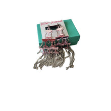 Load image into Gallery viewer, BETSEY JOHNSON GOING ALL OUT CHAMPAGNE TOWER CHANDELIER EARRINGS RHINESTONE new
