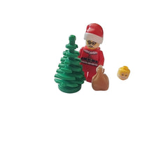 Load image into Gallery viewer, Lego New Santa w/ 2 Heads Christmas Minifigure Figure w/ Tree + Toy Sack