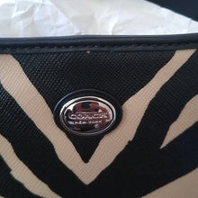 Load image into Gallery viewer, Coach F52532 Peyton Zebra Top Handle Tote, SV/Black