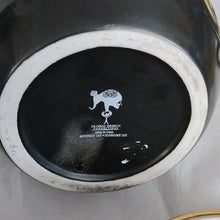 Load image into Gallery viewer, Halloween Elegance Black + Gold Serpents + Roses Coffee Tea Cups + Sauce with Lg. Canister