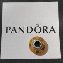 Load image into Gallery viewer, Pandora Retired Sterling Silver Yellow Swirl Murano Glass Bead - 790670