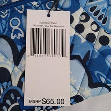 Load image into Gallery viewer, Vera Bradley Accordion Wallet, Blue Star Medallion