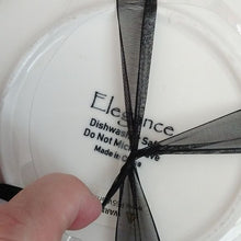 Load image into Gallery viewer, Halloween Elegance White+ Gold + Black Whimsical Skeletons Posing Coffee Tea Cups + Sauce…