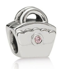 Load image into Gallery viewer, Pandora Scalloped Purse with Pink CZ Charm- 790473pcz