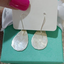 Load image into Gallery viewer, Sterling Silver Hammered Teardrop Earrings on French Hooks

