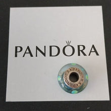 Load image into Gallery viewer, Pandora Murano Glass Teal Blue Green Polka Dots 790605 ALE 925