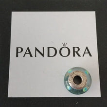 Load image into Gallery viewer, Pandora Murano Glass Teal Blue Green Polka Dots 790605 ALE 925