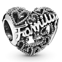 Load image into Gallery viewer, Pandora Sterling Silver Family Heart Charm - 798571C00